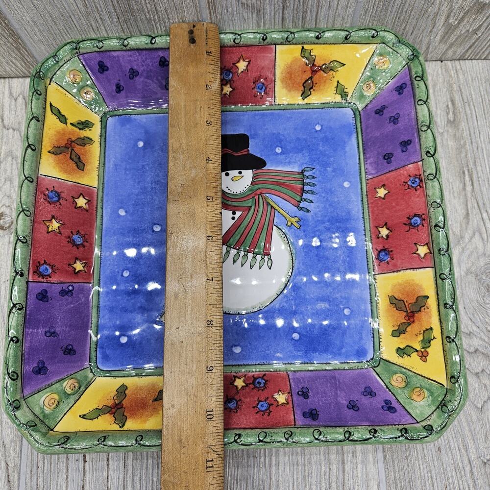 Sango Sweet Shoppe‎ Christmas Large Square Candy Serving Dish Bowl Sue Zipkin - Picture 5 of 6